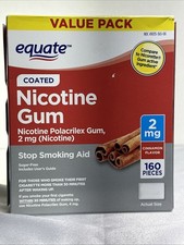 Equate Nicotine Gum Coated Cinnamon Flavor 2mg 160CT Free Shipping Exp 4/2027 