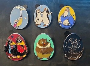 Complete Set of Disney Birds 2014 Hidden Mickey Pins Six Pins 169190