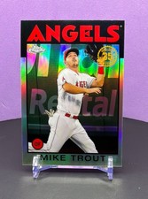 2021 Topps Chrome MIKE TROUT 35th Anniversary REFRACTOR Insert 1986 Card Design!