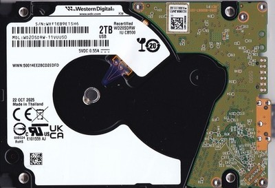 WD20SDRW-11VUUS0 s/n: WXF1EB Thailand OCT/ 2025 2TB 2.5'' USB 3.0 WESTERN DIGITAL