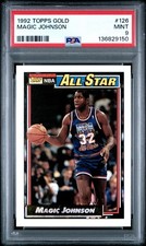 1992 Topps GOLD Magic Johnson ALL STAR #126 PSA MINT 9 136829150 PERFECTION!