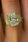 Art Deco 4.50 Ct Canary Diamond Antique Vintage Engagement Ring 925 Silver