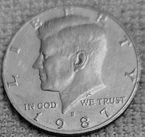 A Kennedy half dollar 1987 S mint coins