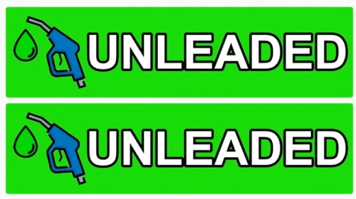2 x Unleaded Fuel Sign Self Adhesive Vinyl Sticker - Various Sizes