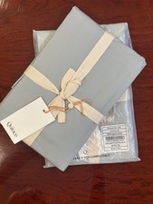 NWT Quince Sold Out Light Blue King Pair Organic Percale King Pillowcases Set