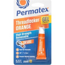 Permatex 25005 High Strength Removable Threadlocker Orange Gel, 5 g 6 ml