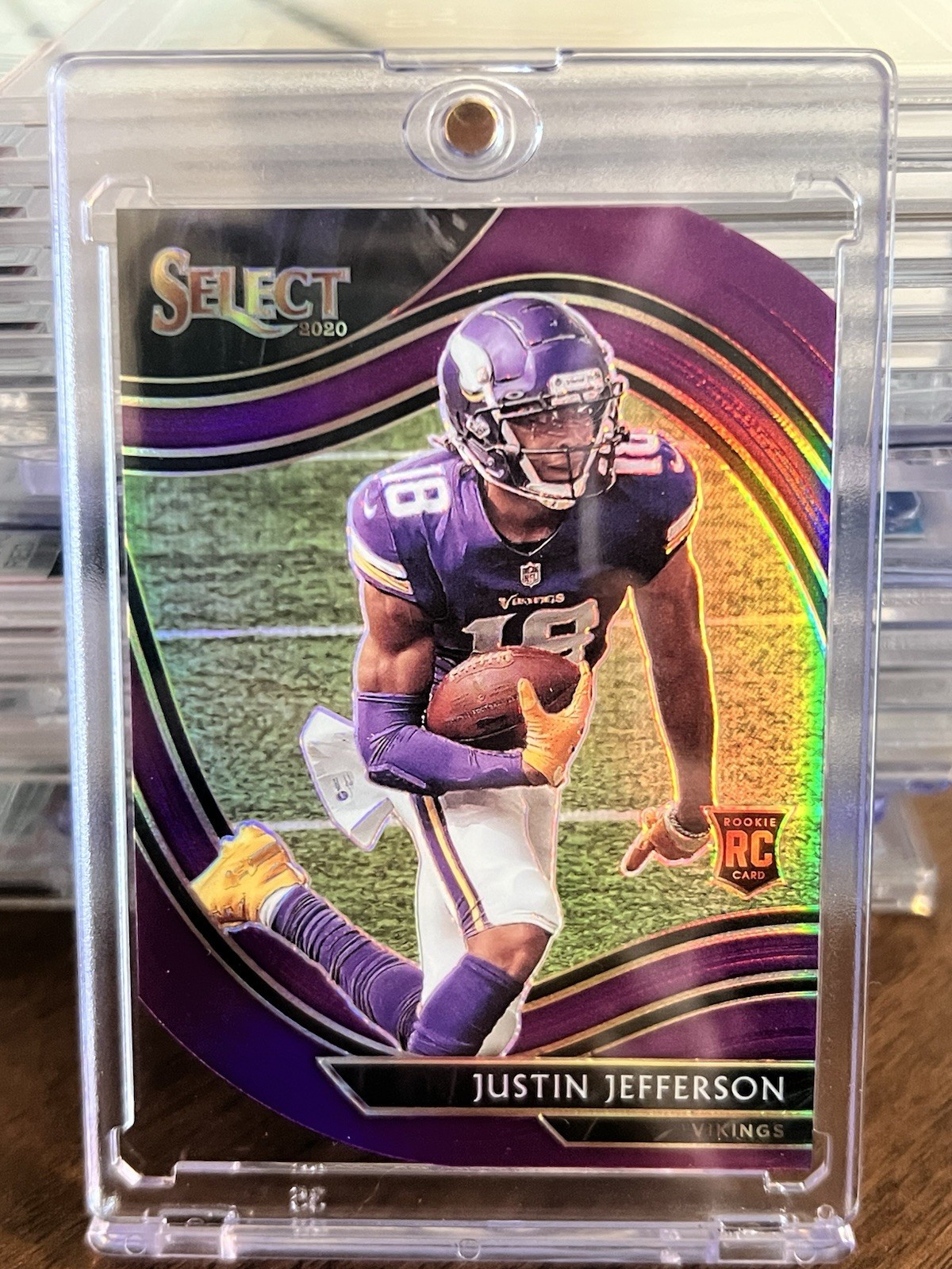 2020 Panini Select - Field Level Justin Jefferson #361 Purple Prizm Die-Cut (RC)