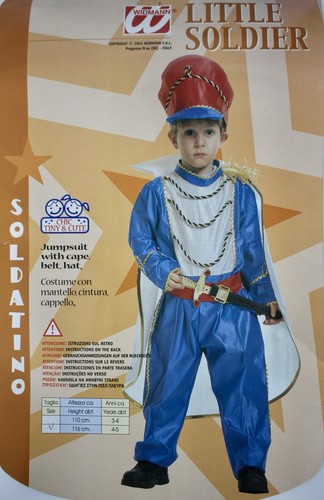 Historical Blue Soldier Fancy Dress Costume 18th Century Uniform Cossack Age 4-5 - Picture 9 of 9
