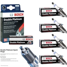 4 pcs Bosch Double Platinum Spark Plugs For 2015-2017 AUDI Q3 QUATTRO L4-2.0L