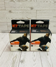 2 KT TAPE PRO Sports Kinesiology Tape 20 Pre-Cut Strips Ea Jet Black Laser Blue