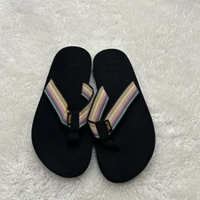 Big Kids Teva Mush II Multi Color Nylon Thong Flip Flops Sandals Sz 6 Summer