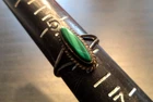 STUNNING VINTAGE ESTATE MALACHITE STERLING SILVER SZ 5 RING! G38102
