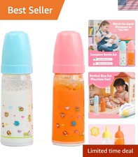 Magic Baby Doll Bottles Disappearing Milk Juice Feeding Set - Ages 3 2 Pack