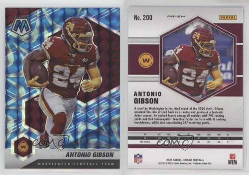 2021 Panini Mosaic Mosaic Reactive Blue Prizm Antonio Gibson #200