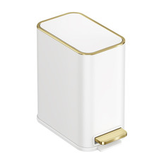 Small Bathroom Trash Can with Lid Soft Close, Step Pedal, 5 Liter / 1.3 Gallon S