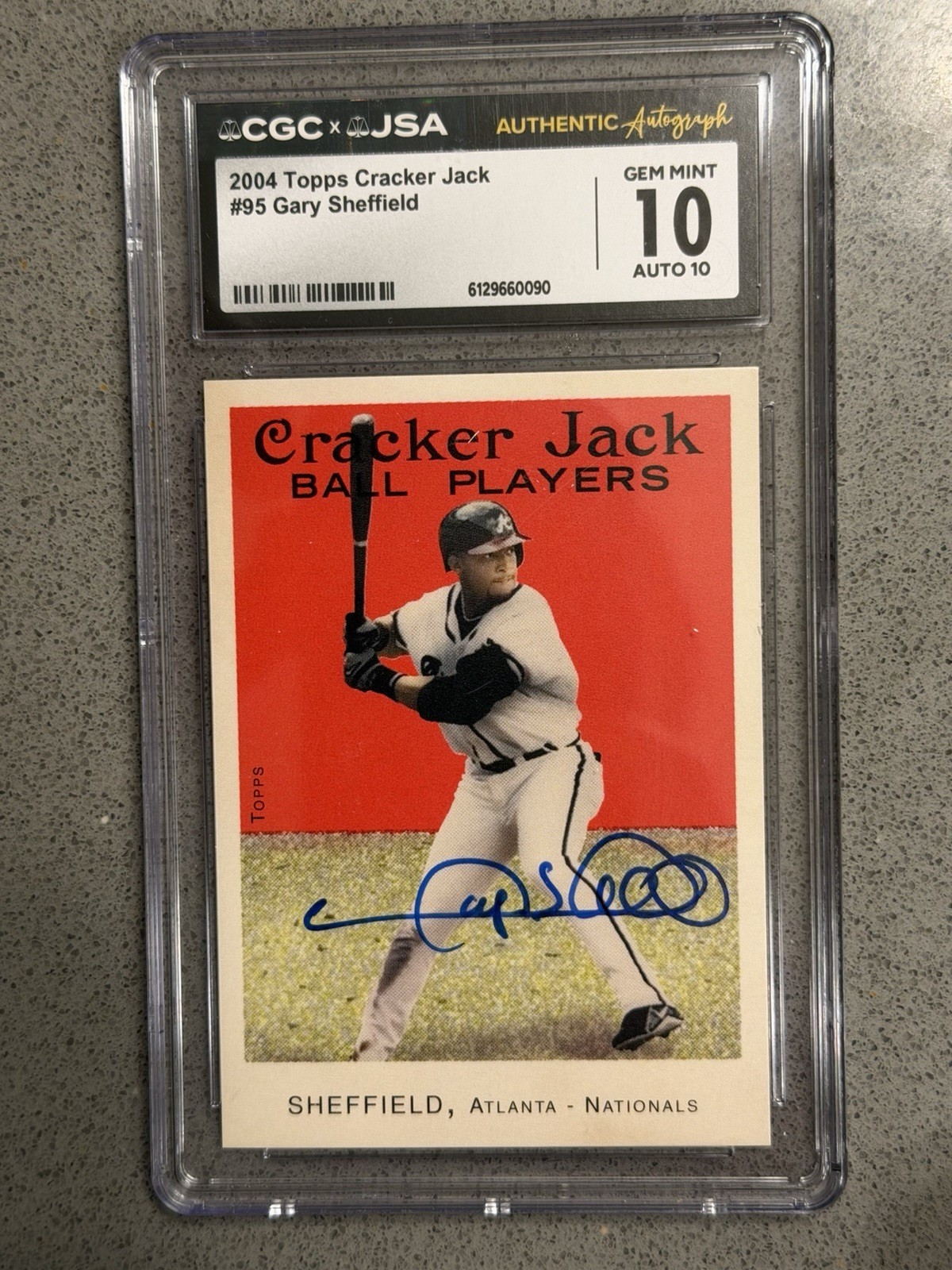2004 Topps Cracker Jack - Gary Sheffield #95 CGC 10 GEM MINT AUTO 10