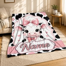 Baby Cow Name Coral Fleece Blanket