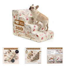 Dog Steps for Bed 18 Inch Height Non-Slip Support Dense Foam Small Pets Couch