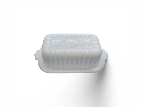 Vintage Hazel Atlas Milk Glass Half 1/2 Stick Butter Dish & Lid MCM No Damage