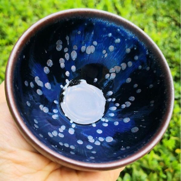 Matcha Tea Bowl Tenmoku Yohen Tea Bowl Ceramic Green Glaze Traditional