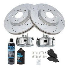 Front Brake Pad & Rotor Kit Semi-Metallic G-Coated Front Fits Mitsubishi