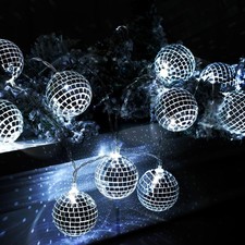 Youdepot Disco Ball Light String   10 LED 9.84-Foot Mirror Disco Ball String ...
