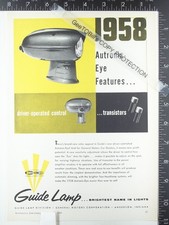 1957 Ad For Gm Guide Lamp Autronic Eye Option On 1958 Buick Chevrolet Cadillac