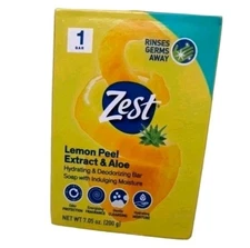 ZEST (1) 7.05 Oz Bar 🍋 ●LEMON PEEL EXTRACT/ALOE● Hydrating Deodorizing Soap 🫧.