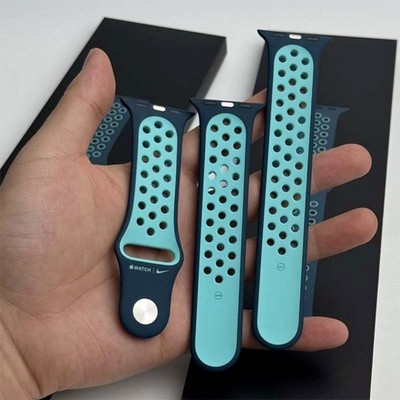 Genuine Apple watch Nike Sport Band 38mm 40mm 41MM 42MM Black/Hyper Jade