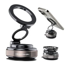 Magnetic Car Phone Holder for MagSafe: 28 LBS Strong Suction Vacuum Phone