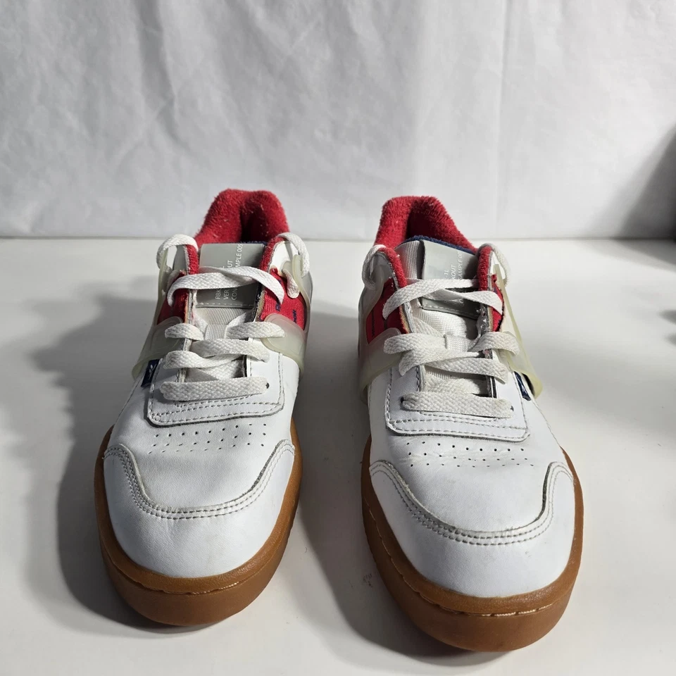 Reebok Concept Workout Women's Size 4 White Leather Red Blue Sneakers - Image 3 of 4