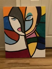 Original Painting Acrylic On Canvas Abstract Woman