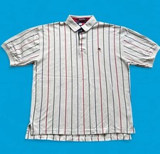 Tommy Hilfiger Y2K Vintage Beige Striped Polo Golf Shirt Men  s XL