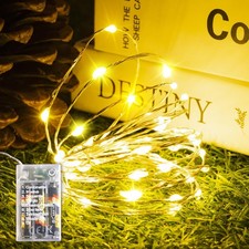Fairy Lights Battery Operated, 8 Modes Auto Timer, Warm White 16FT 50Led Mi...