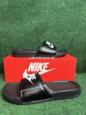 Nike Benassi JDI Athletic Sandals Slippers Mens Size 10 Black/White New