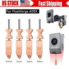 For Flashforge AD5X Nozzle Hardened Upgrade Quick Detachable 0.4 0.6 0.8mm USA