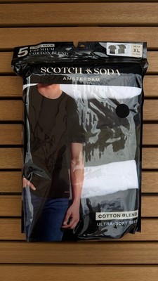 SCOTCH & SODA Herren 5 Stück Basic T-Shirt Schwarz Weiß Grün Gr. XL NEU