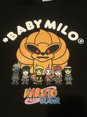 【希少】BAPE × NARUTO疾風伝 ベイビーマイロ Tシャツ XS BAPE x Naruto Baby Milo A Bathing Ape Tee Shirt Black Streetwear