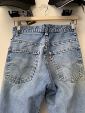 1970s Levi s Orange Tab Light Wash Flare Jeans 26 X 30