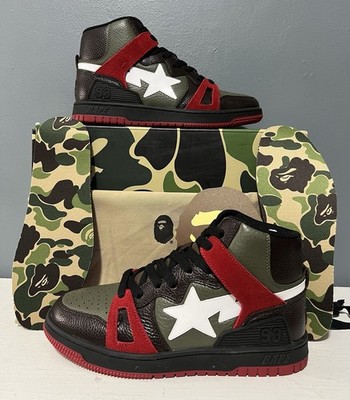 Size 7 - A Bathing Ape Bape Sta 93 HI Oliver Brown Red (New) Fast Shipping