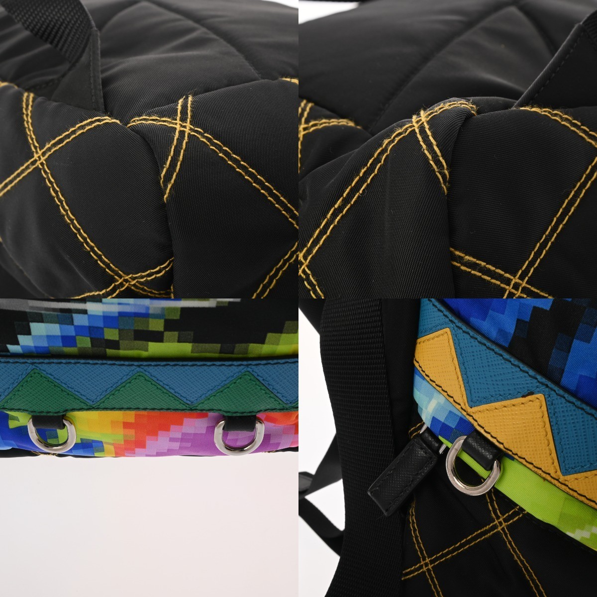 PRADA Backpack Multicolor Men s Nylon Rucksack Daypack AB Rank Used  from japan thumbnail 5
