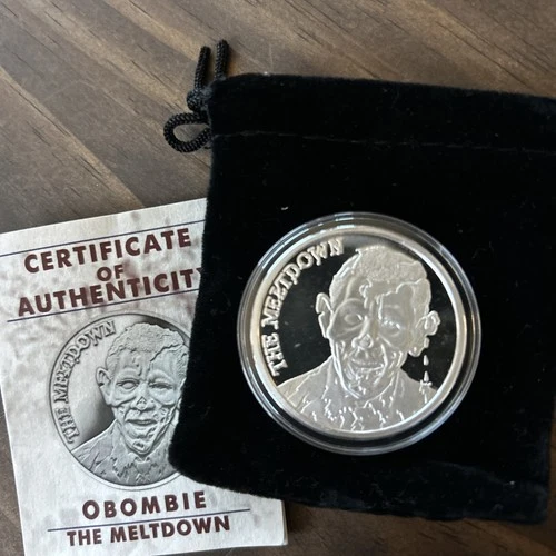 1 Oz Silver The Obombie Barack Obama Proof Round “The Meltdown” Limited Ed.