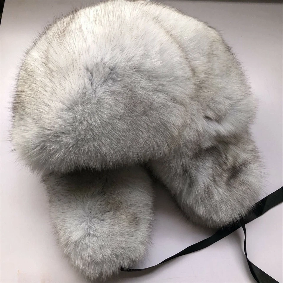 Male Full Covered Real Fox Fur Hat Russian Ushanka Hat Cossack Warm Trapper Cap - Image 4 of 4