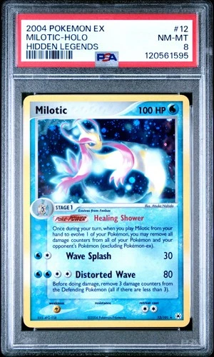 2004 POKEMON EX HIDDEN LEGENDS #12 MILOTIC-HOLO PSA 8