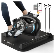 Under Desk Bike Pedal Exerciser, Quiet Magnetic Mini Exercise Bike with...