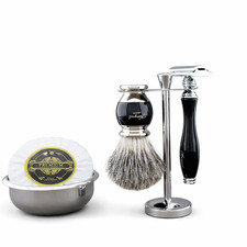 5pcs Men's Shaving Kit with Badger Shaving brush Double Edge Safety Razor