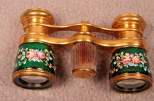 Vintage French Lemaire Enamel Opera Glasses - enamel hand painted With case