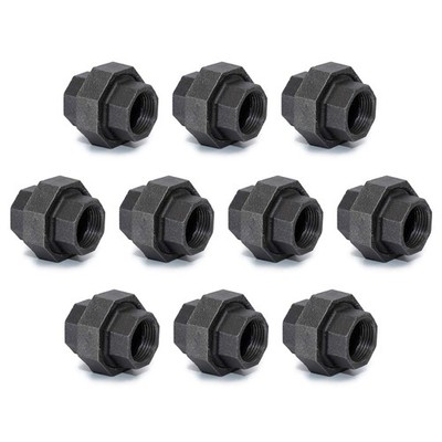 1/2'' Cast Iron Union, Home TZH 10 Pack Industrial 1/2 Inch, Gray 