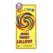 Jumbo Phoney Clown Munchkin Rainbow Fake Lollipop Costume Accessory Prop
