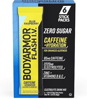 Bodyarmor Flash I.V. Caffeine + Hydration Zero Sugar Blue Raspberry